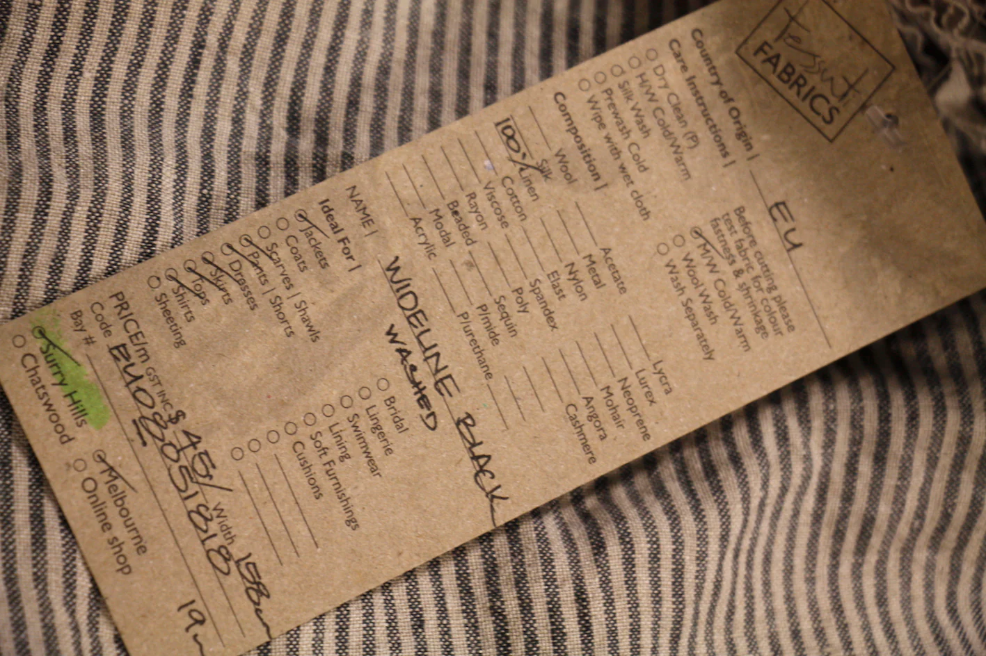 Wideline Black Washed Linen - Image 3