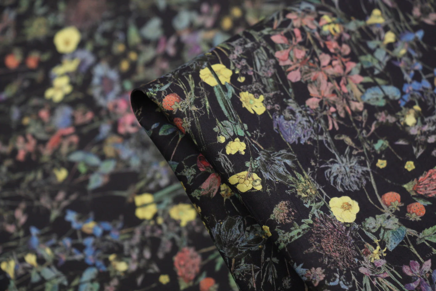 Wild Flowers Navy - Liberty Tana Lawn