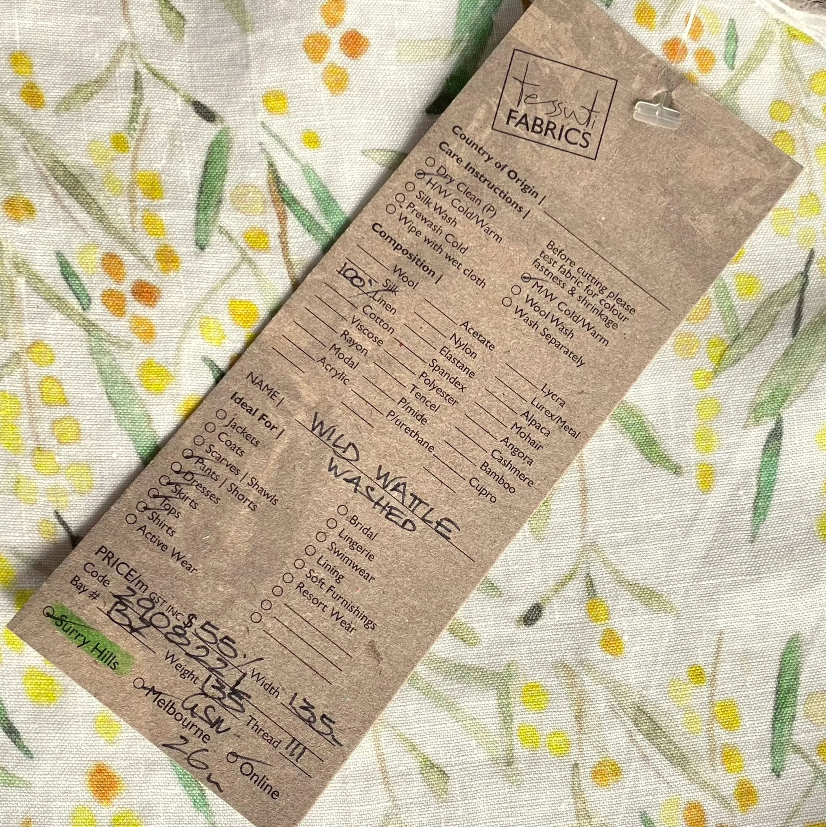 Wild Wattle Washed Printed Linen - Image 6