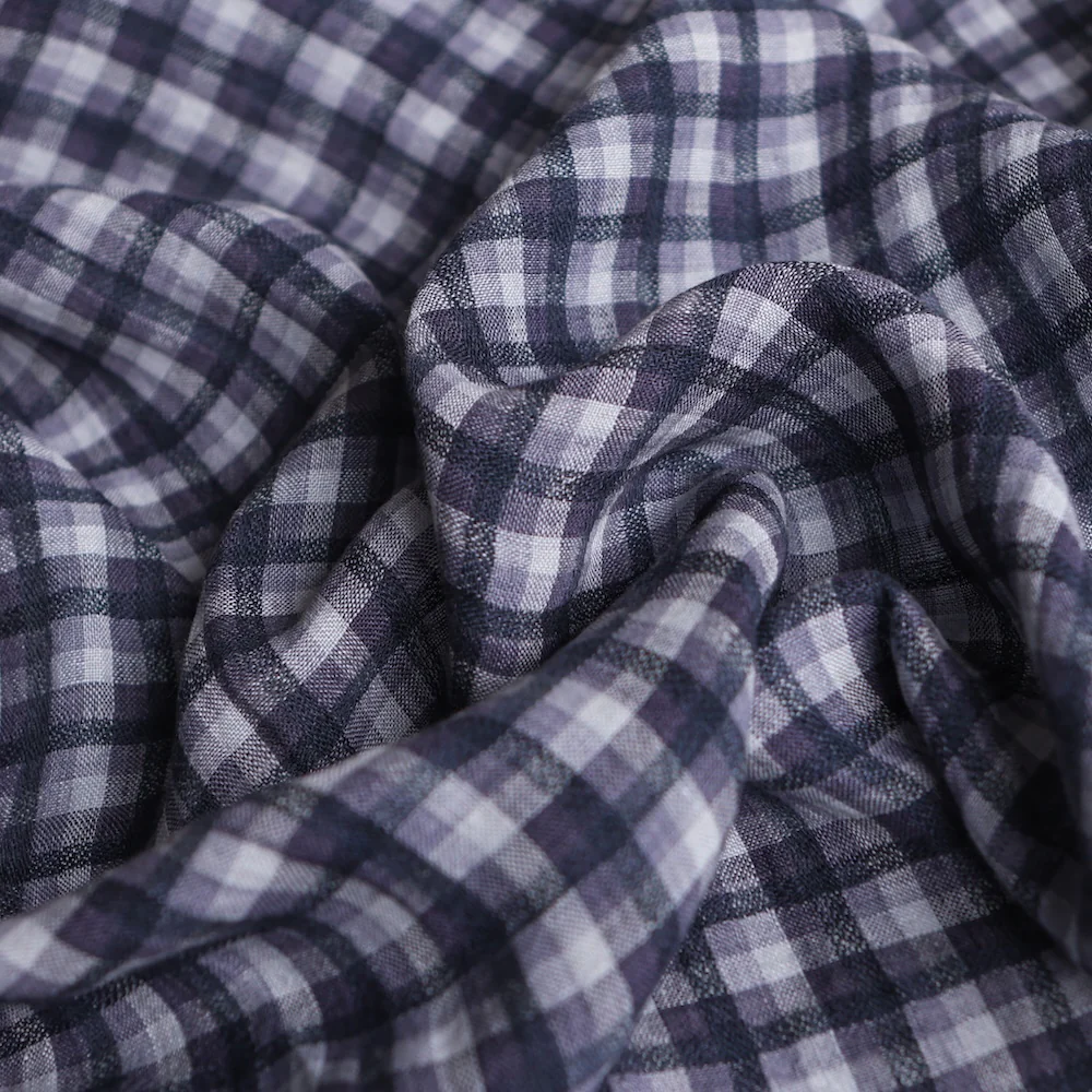 Willow Check Slate/Silver Linen - Image 2