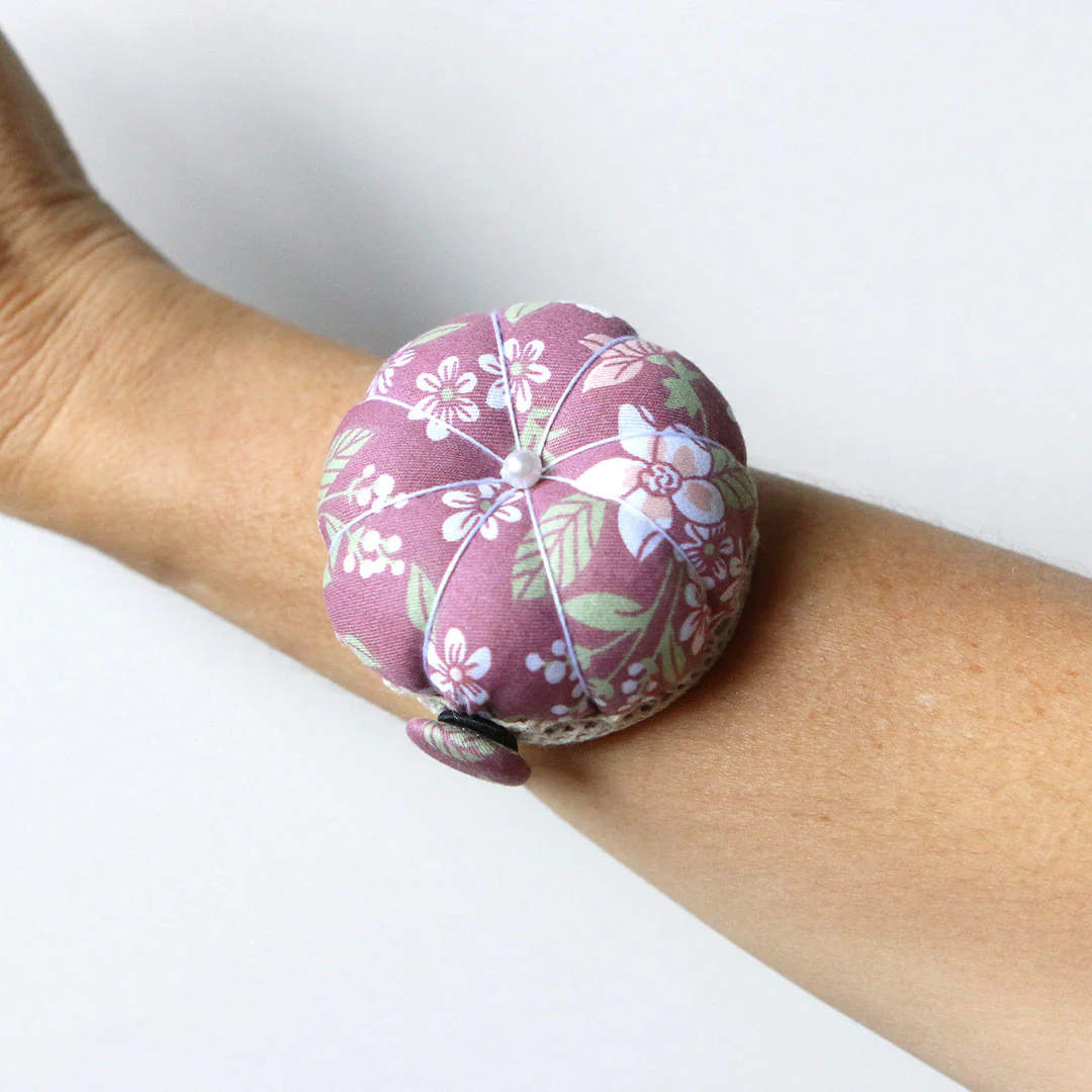 Wrist Pin Cushion - Berry Floral - Image 2
