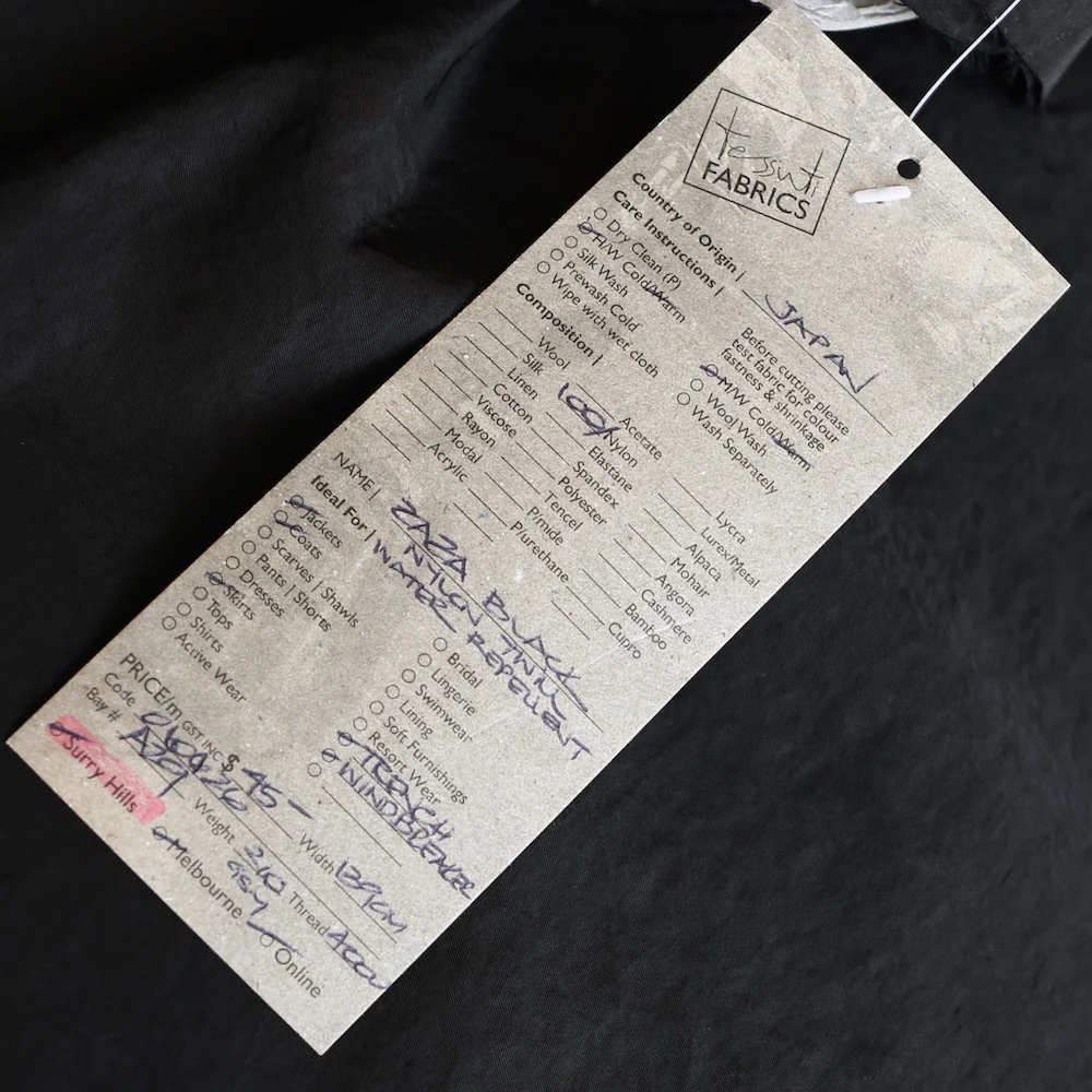 Zaza Black Nylon Twill - Image 3