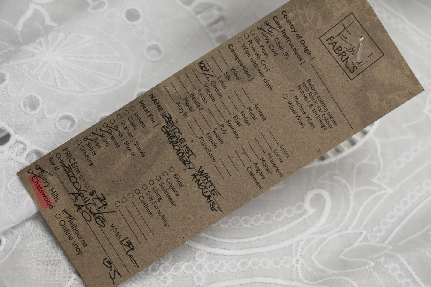 Zeitgeist White - Embroidery Anglaise - Image 3