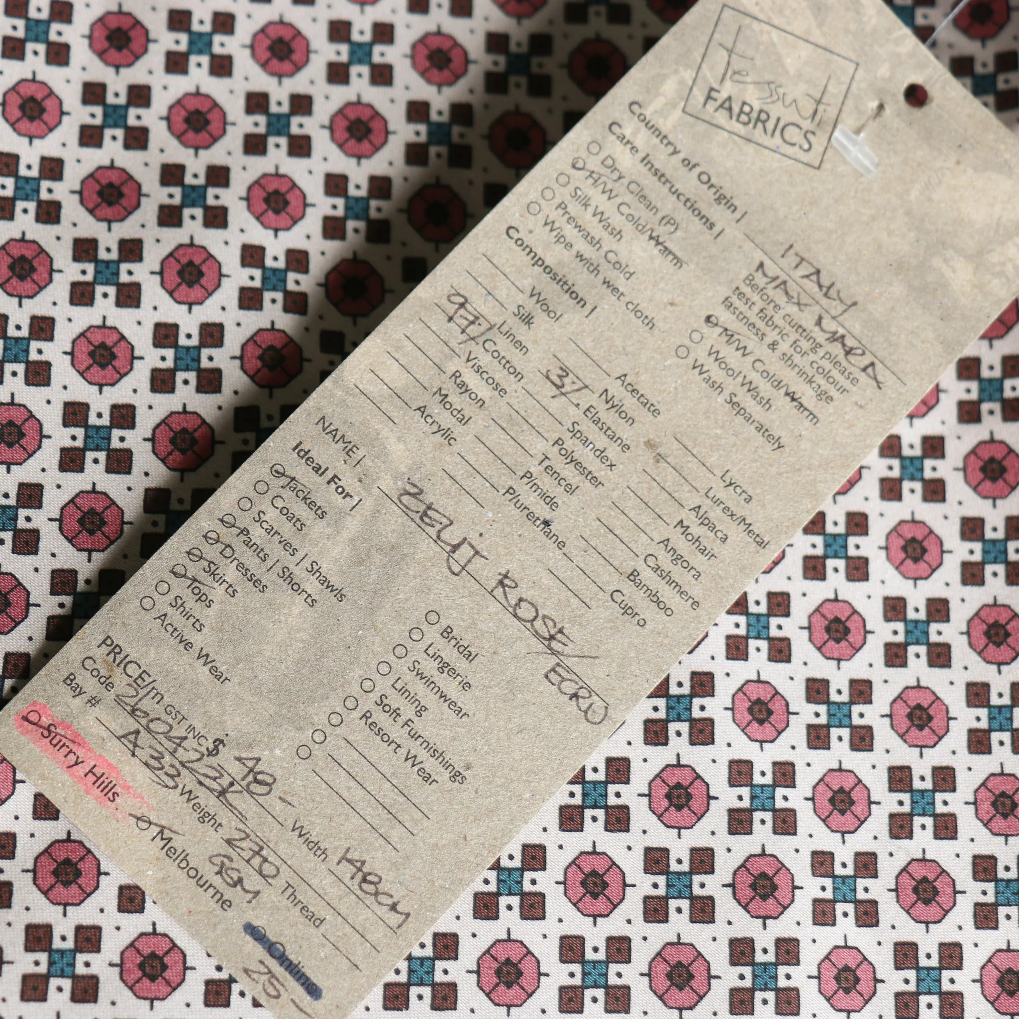 Zelig Rose/Ecru Stretch Cotton - Image 4