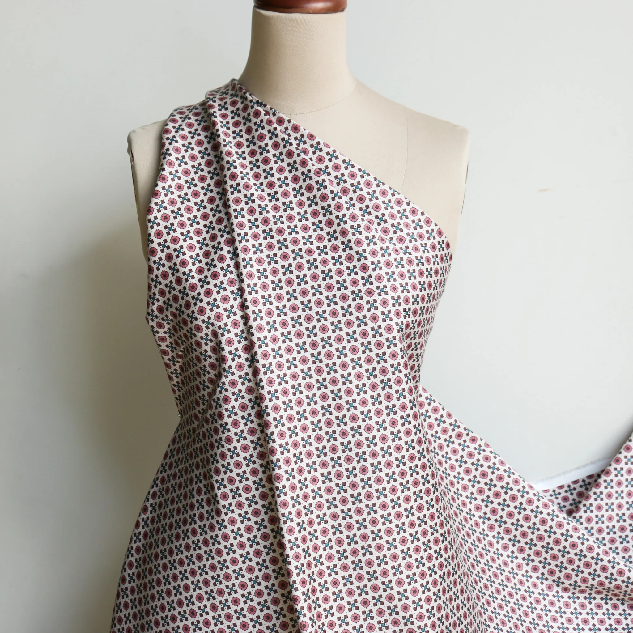 Zelig Rose/Ecru Stretch Cotton - Image 5