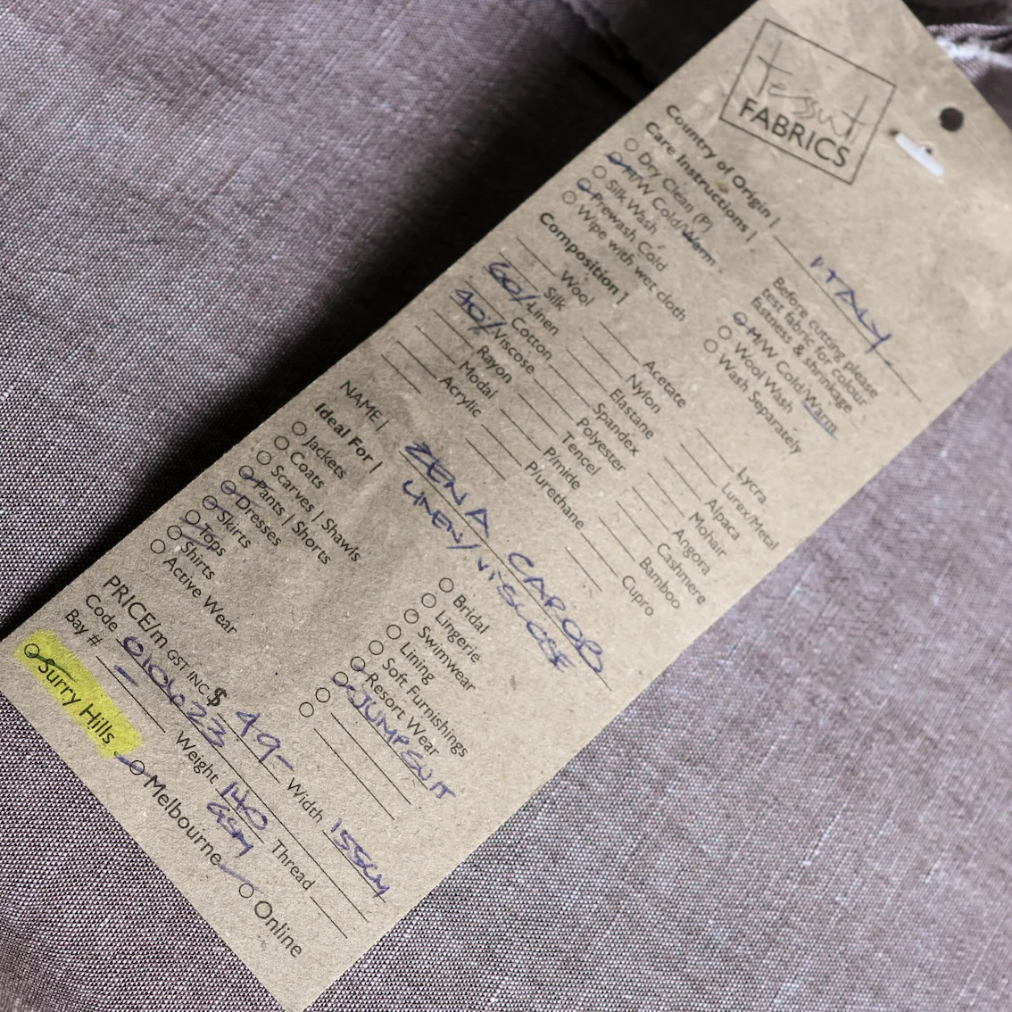 Zena Carob Linen/Viscose Blend - Image 3