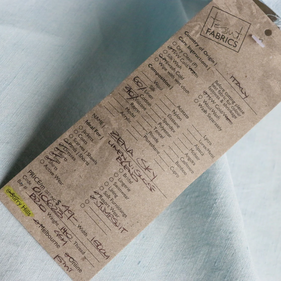 Zena Sky Linen/Viscose Blend - Image 3