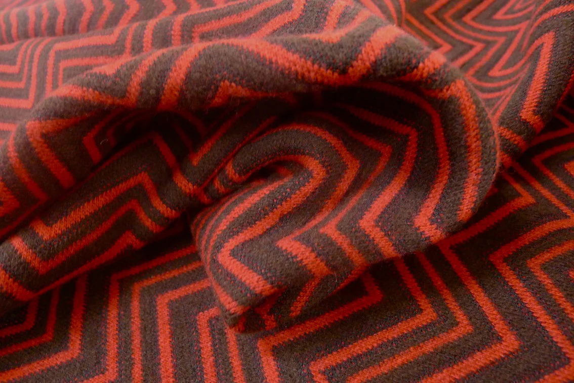 Zig Zag Red Double Knit