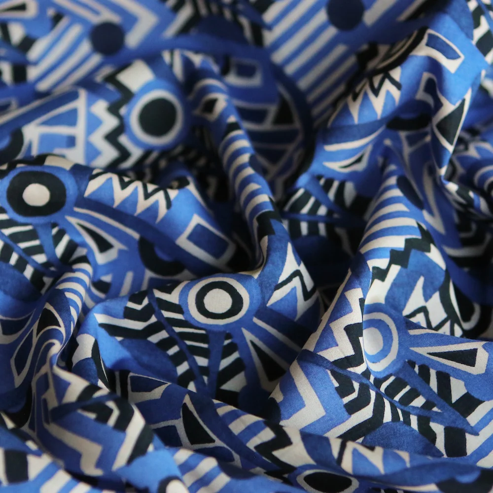 Zig Zag Spot Blue - Liberty Tana  Lawn™ - Image 2