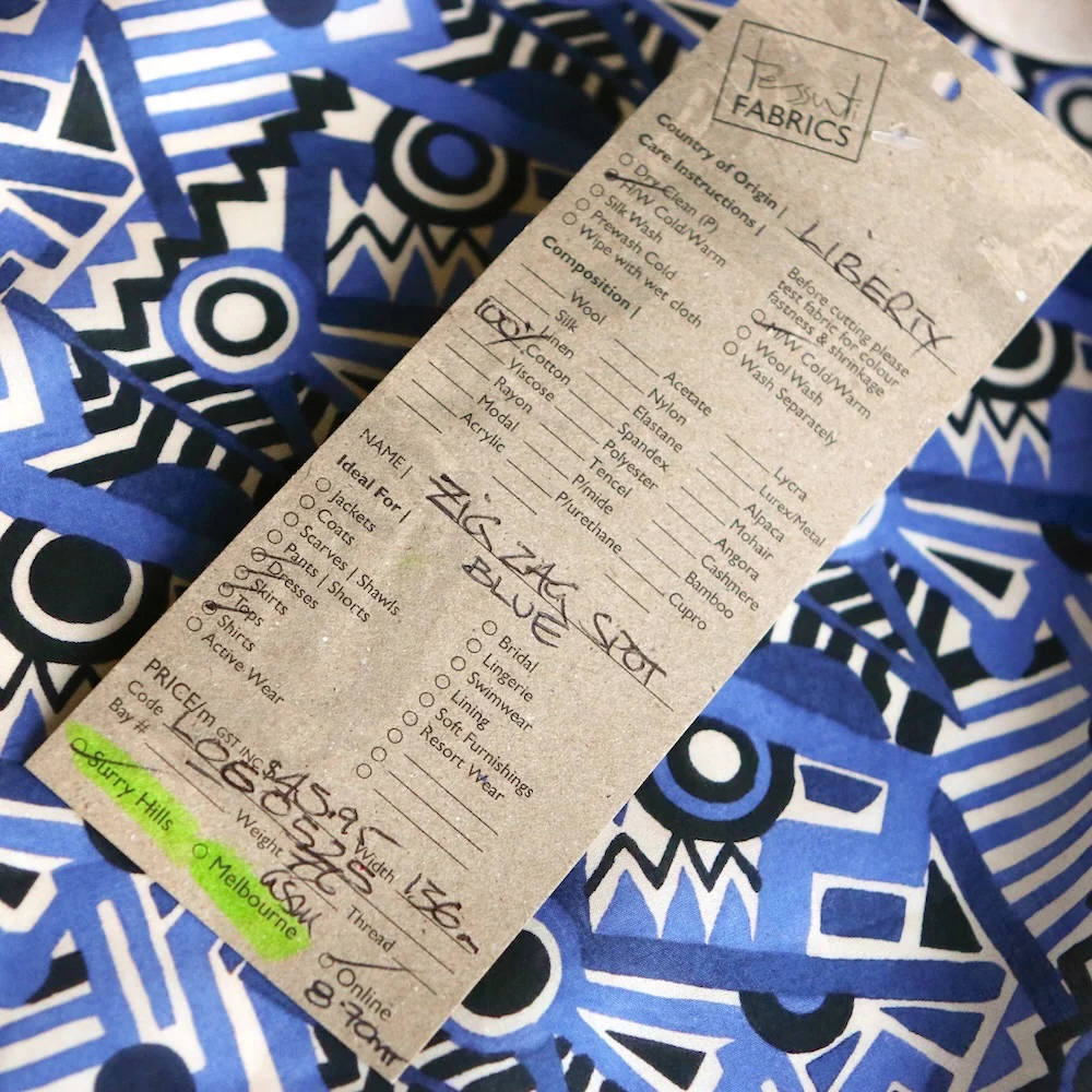 Zig Zag Spot Blue - Liberty Tana  Lawn™ - Image 4