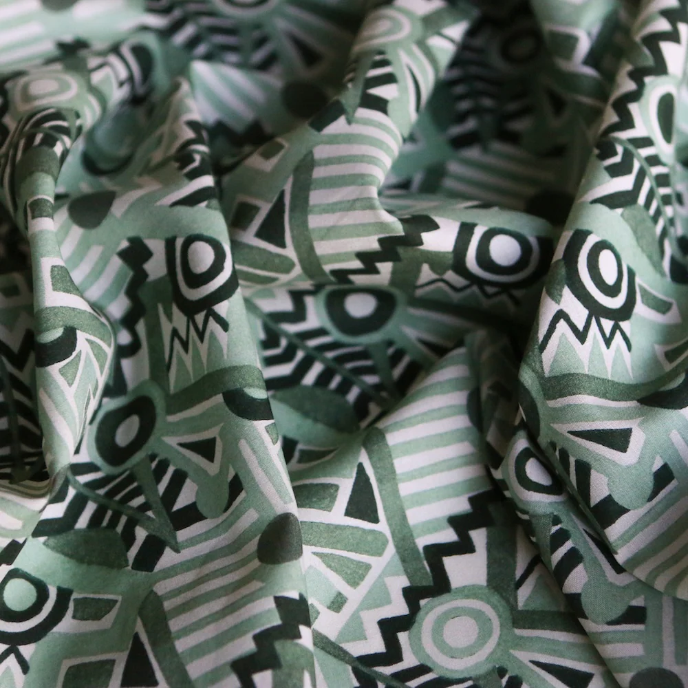 Zig Zag Spot Green - Liberty Tana  Lawn™ - Image 2