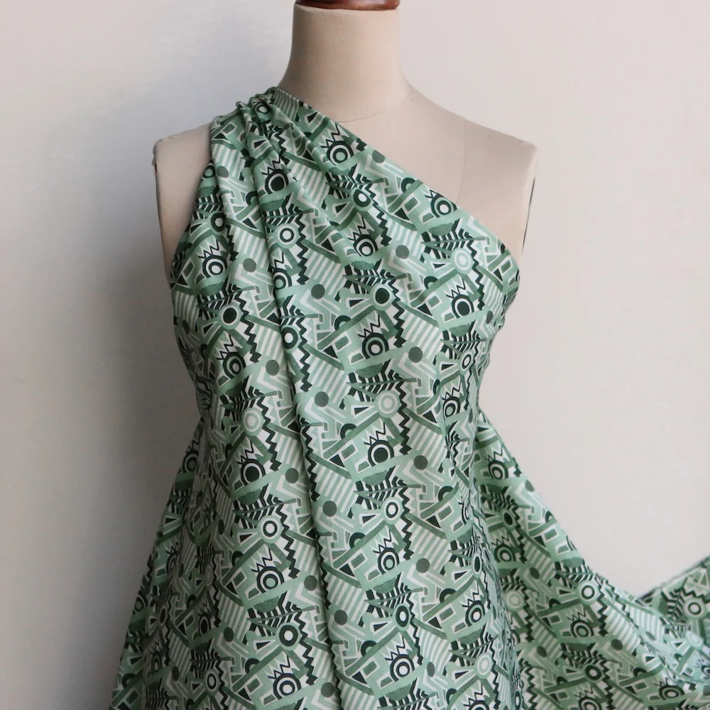 Zig Zag Spot Green - Liberty Tana  Lawn™ - Image 5