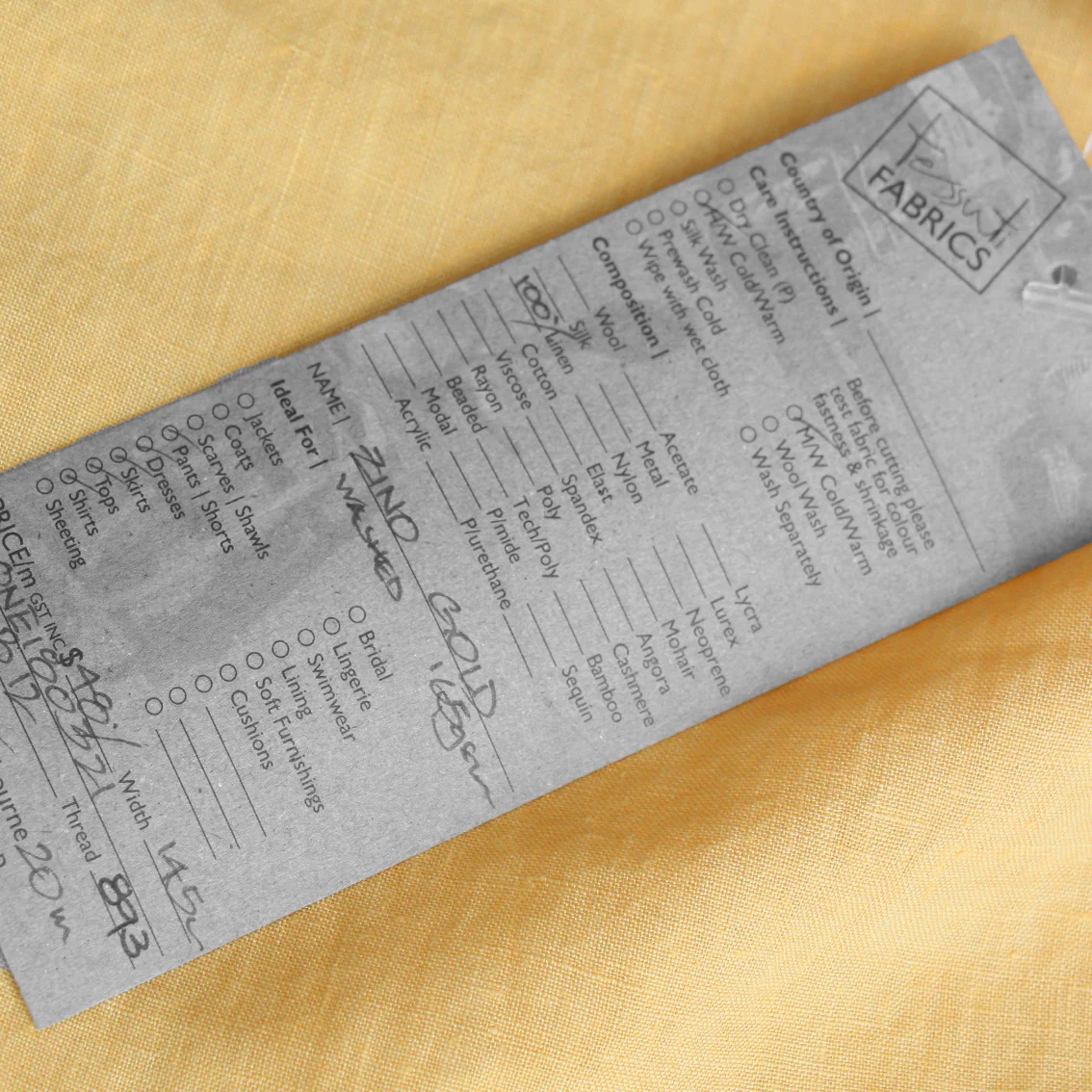 Zino Gold Washed Linen - Image 3