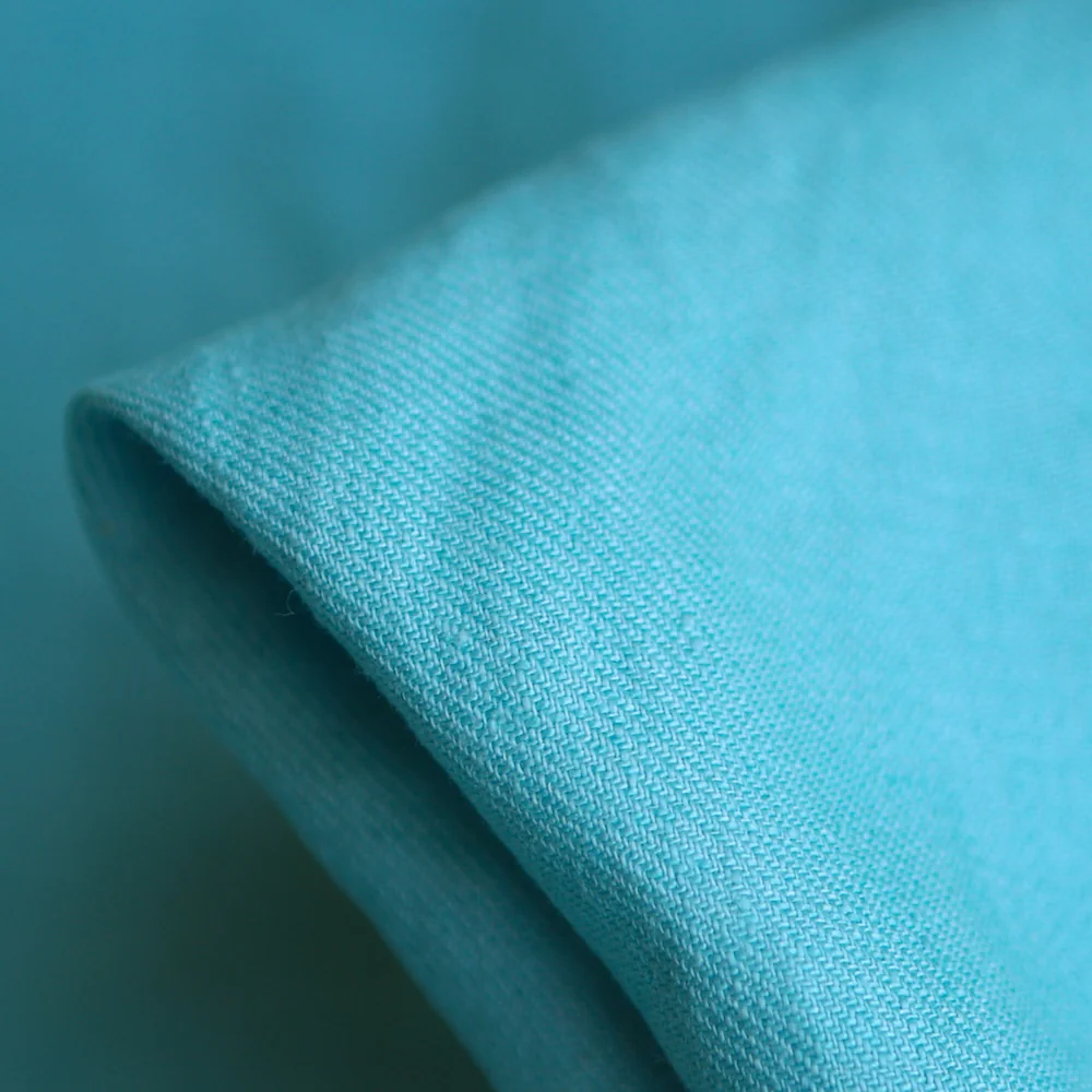 Zoe Aqua Linen Twill