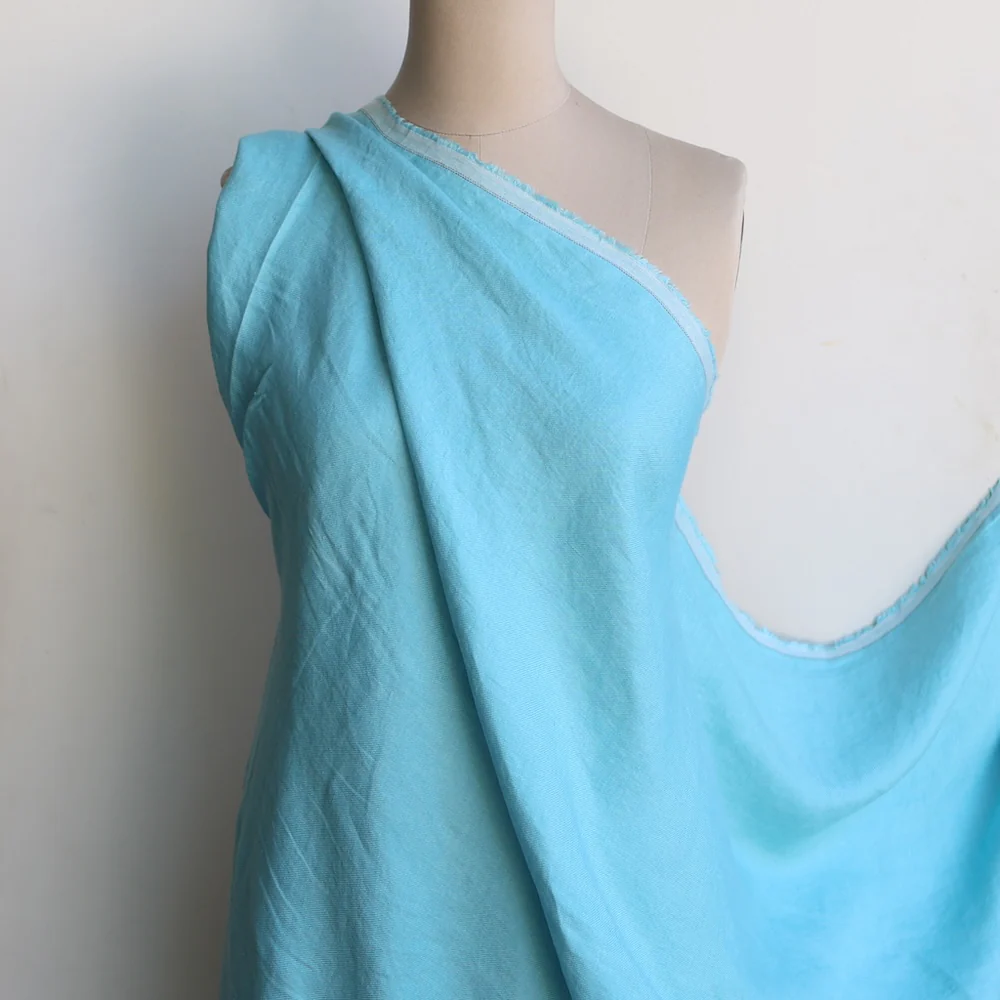 Zoe Aqua Linen Twill - Image 4