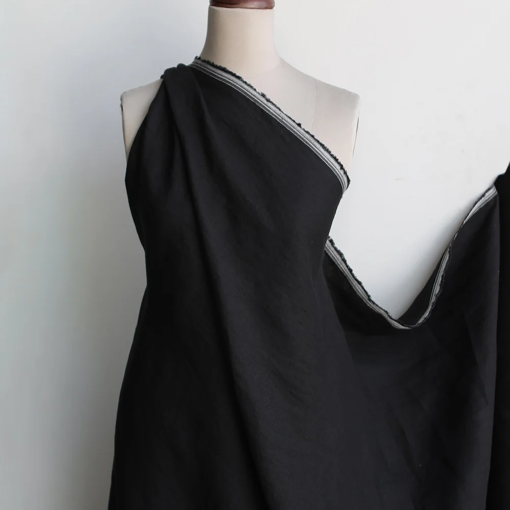 Zoe Black Linen Twill - Image 4