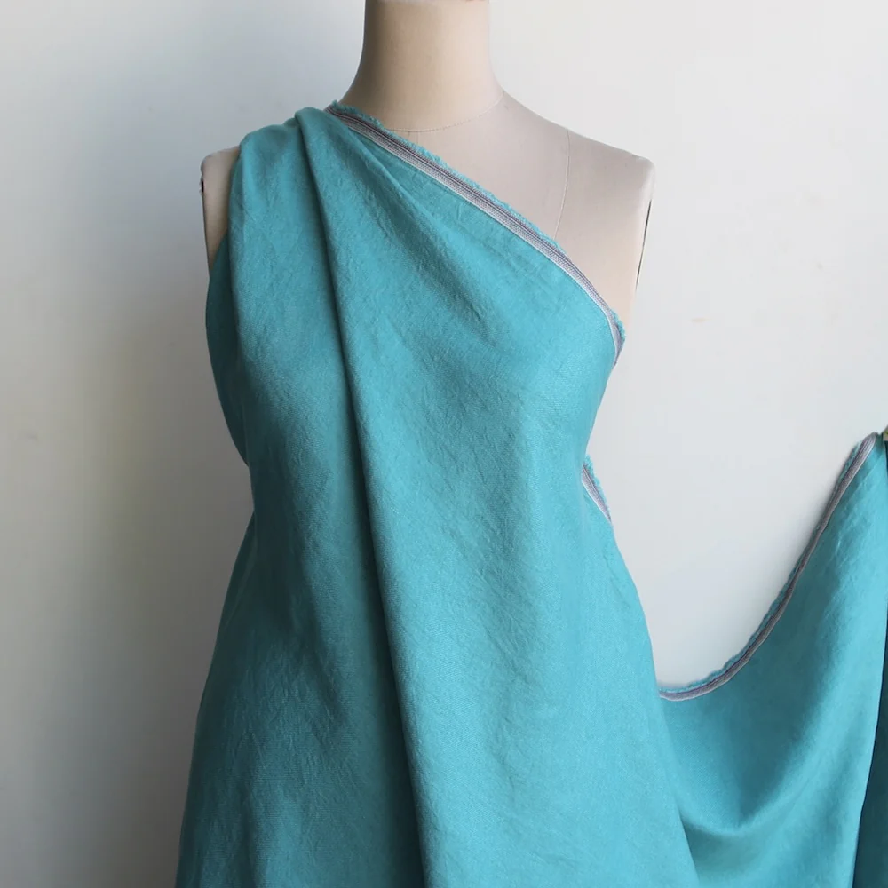 Zoe Deep Water Linen Twill - Image 4
