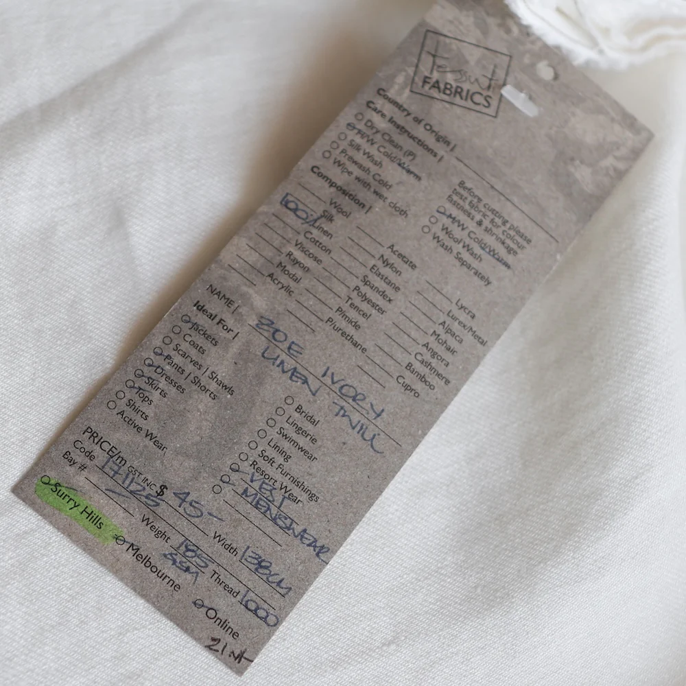 Zoe Ivory Linen Twill - Image 3