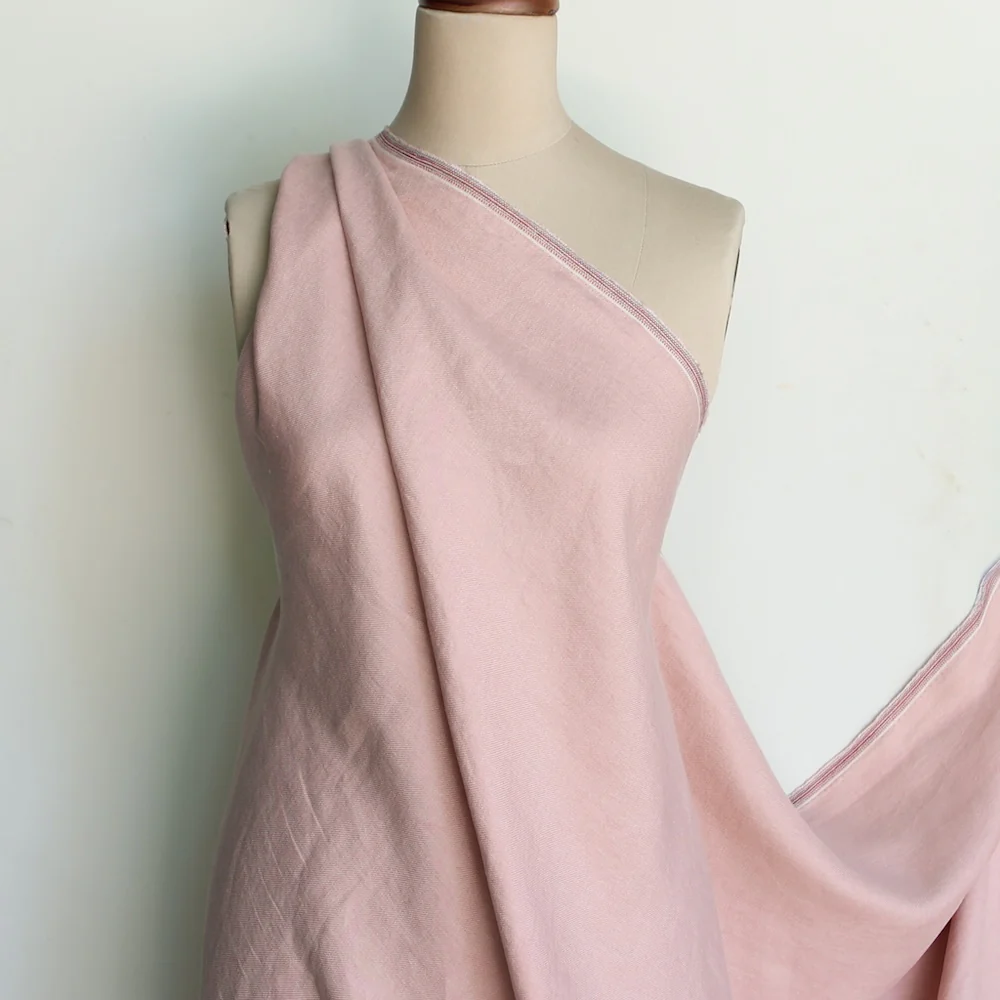 Zoe Rose Pink Linen Twill - Image 4