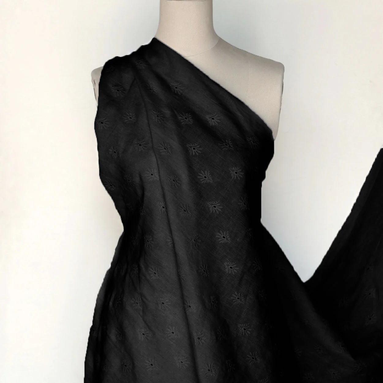 Zoey Black Embroidered Linen - Image 5