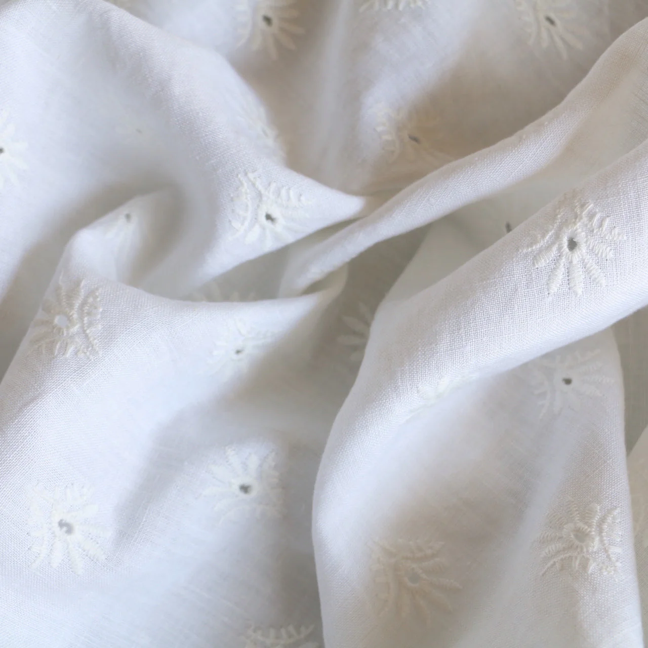 Zoey White Embroidered Linen - Image 2