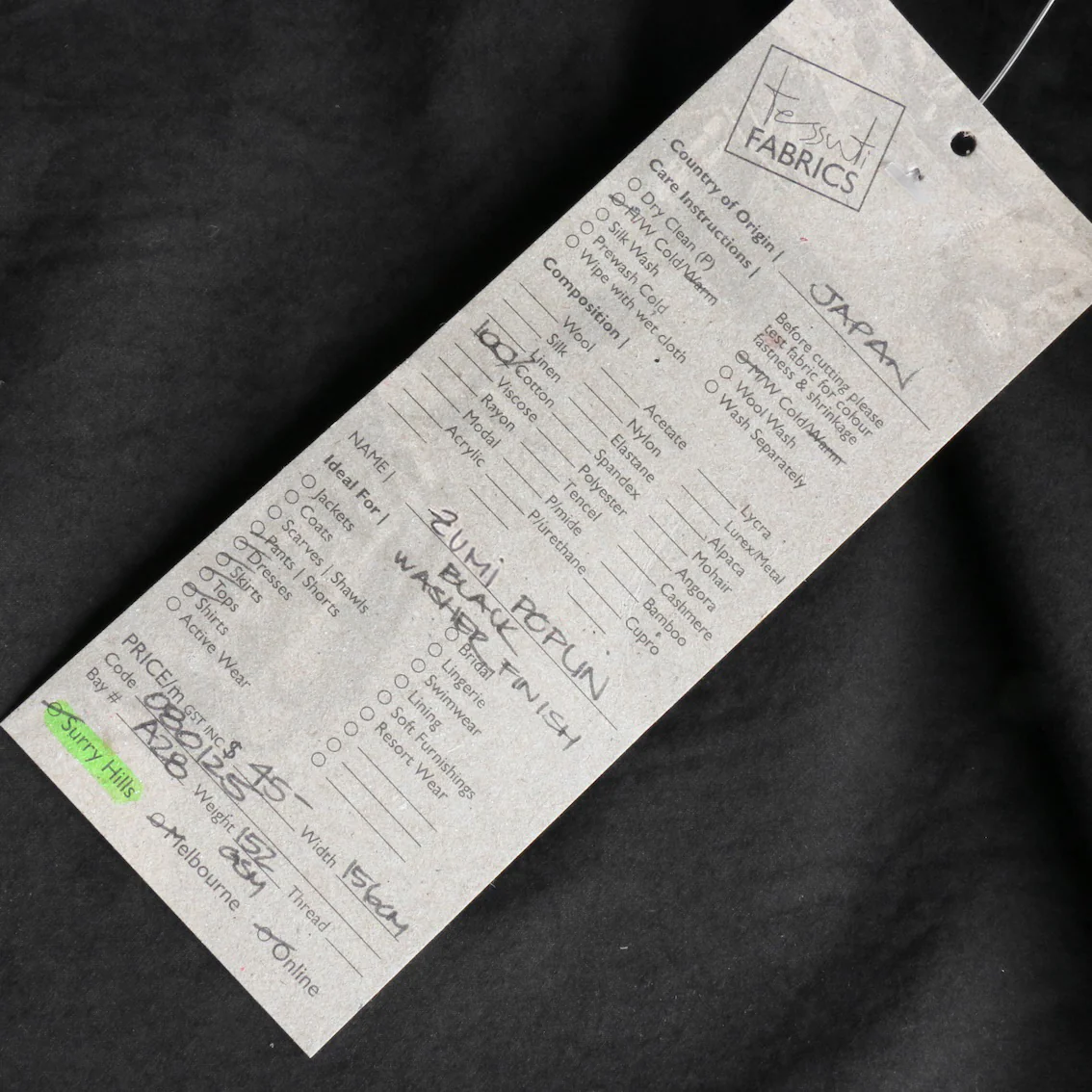 Zumi Poplin - Black Washer Finish - Image 3