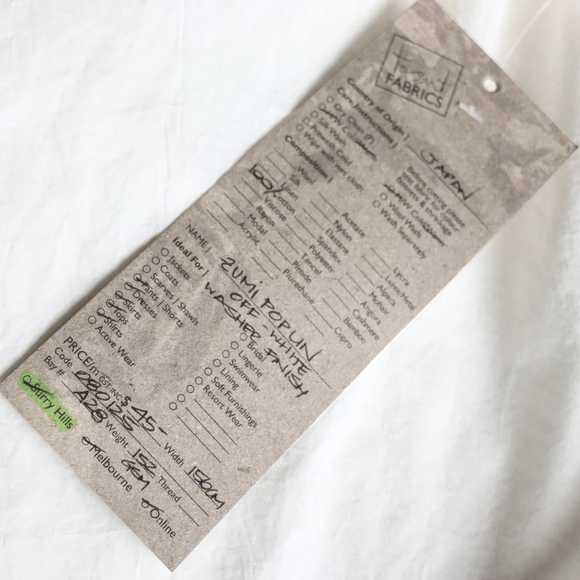 Zumi Poplin Off White - Washer Finish - Image 4